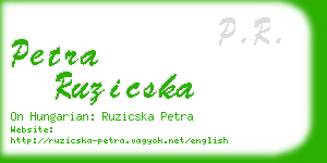 petra ruzicska business card